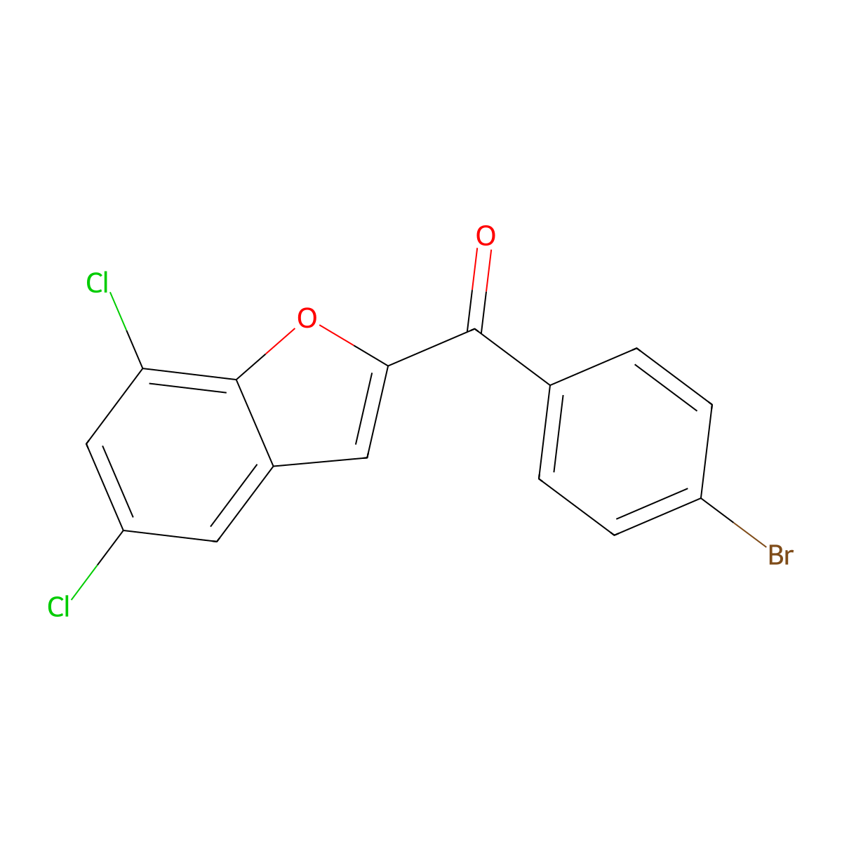 (4-Bromophenyl)(5,7-dichloro-2-benzofuranyl)methanone molecular structure, CAS 303010-20-0