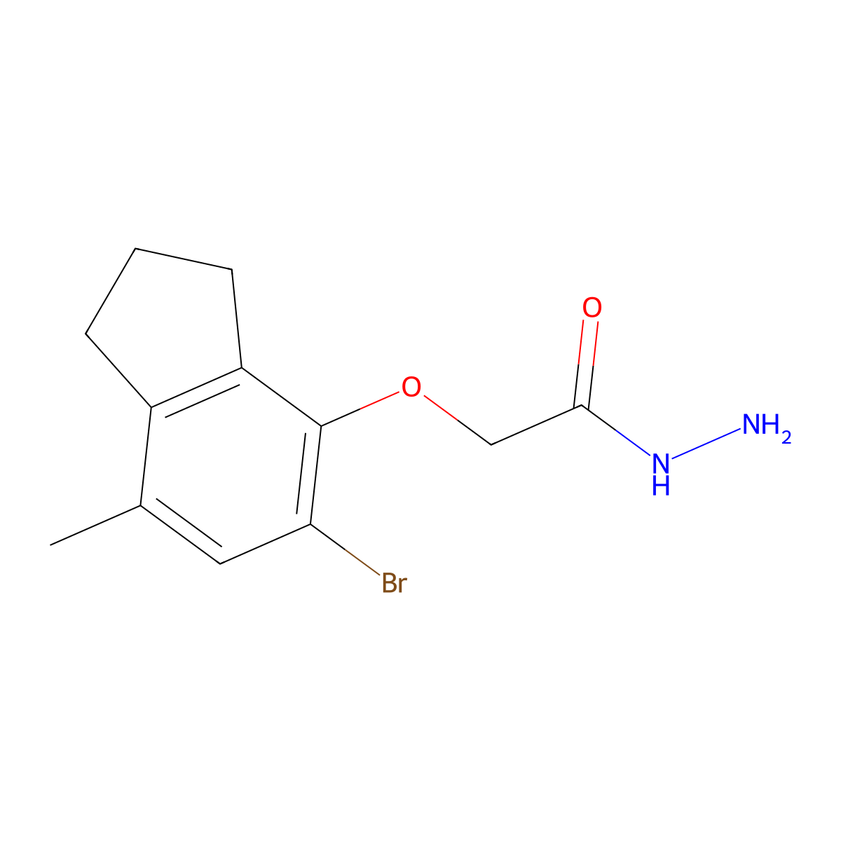2-[(5-bromo-7-methyl-2,3-dihydro-1H-inden-4-yl)oxy]acetohydrazide molecular structure, CAS 303010-22-2