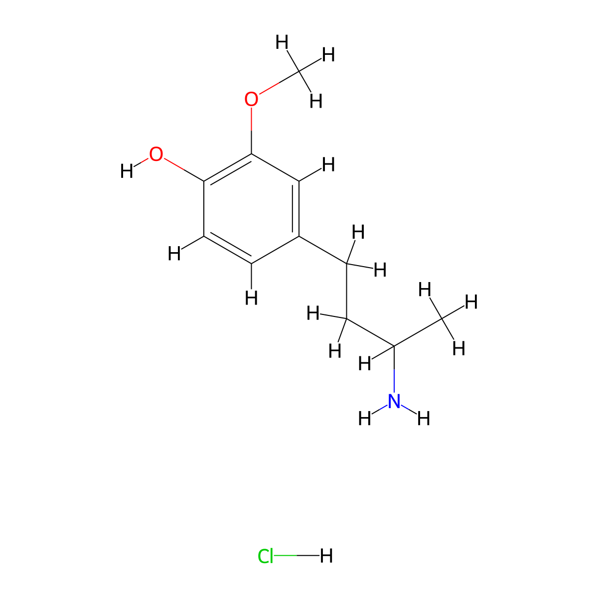 4-(3-Aminobutyl)-2-methoxyphenol hydrochloride molecular structure, CAS 303010-39-1