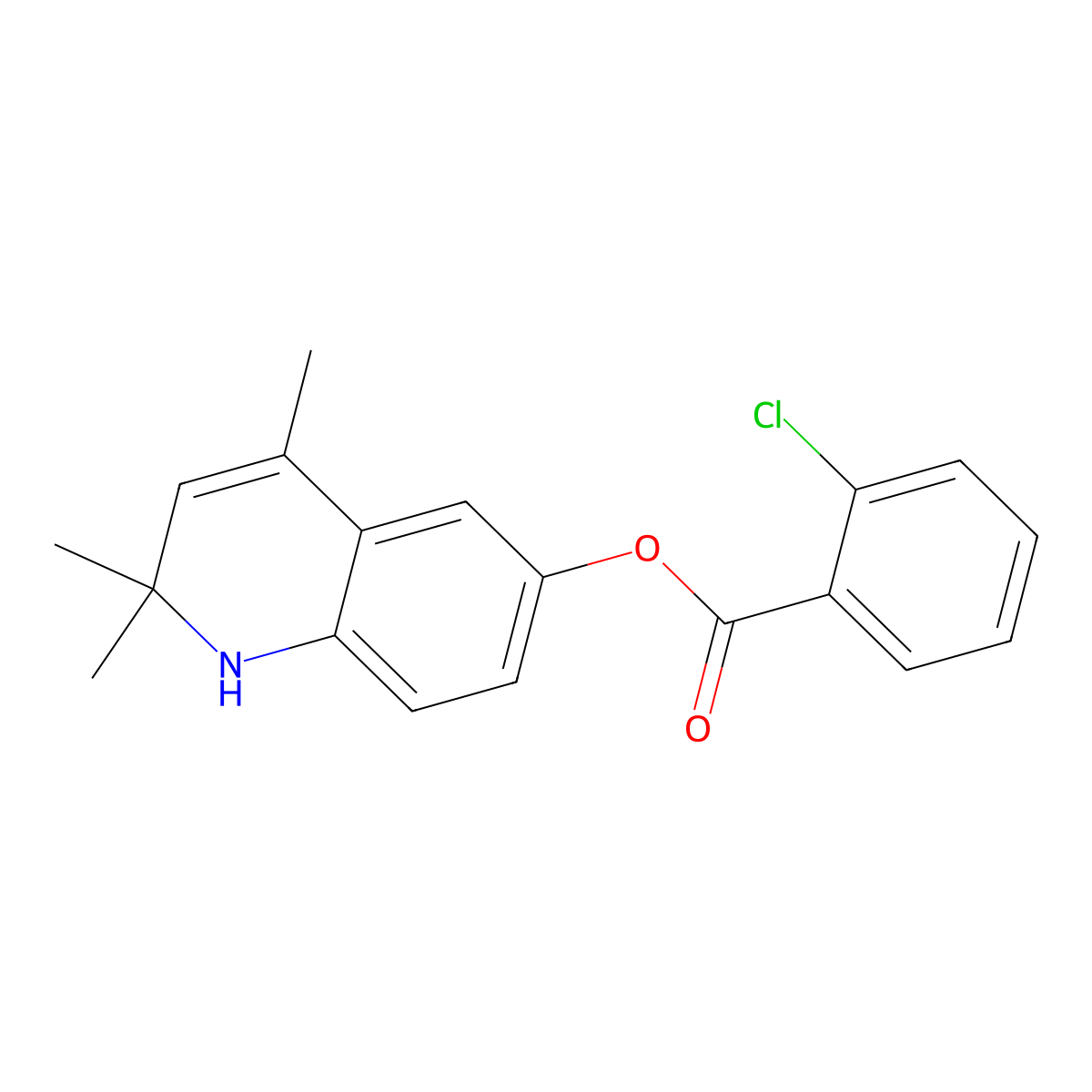 2,2,4-Trimethyl-1,2-dihydroquinolin-6-yl 2-chlorobenzoate molecular structure, CAS 303012-40-0