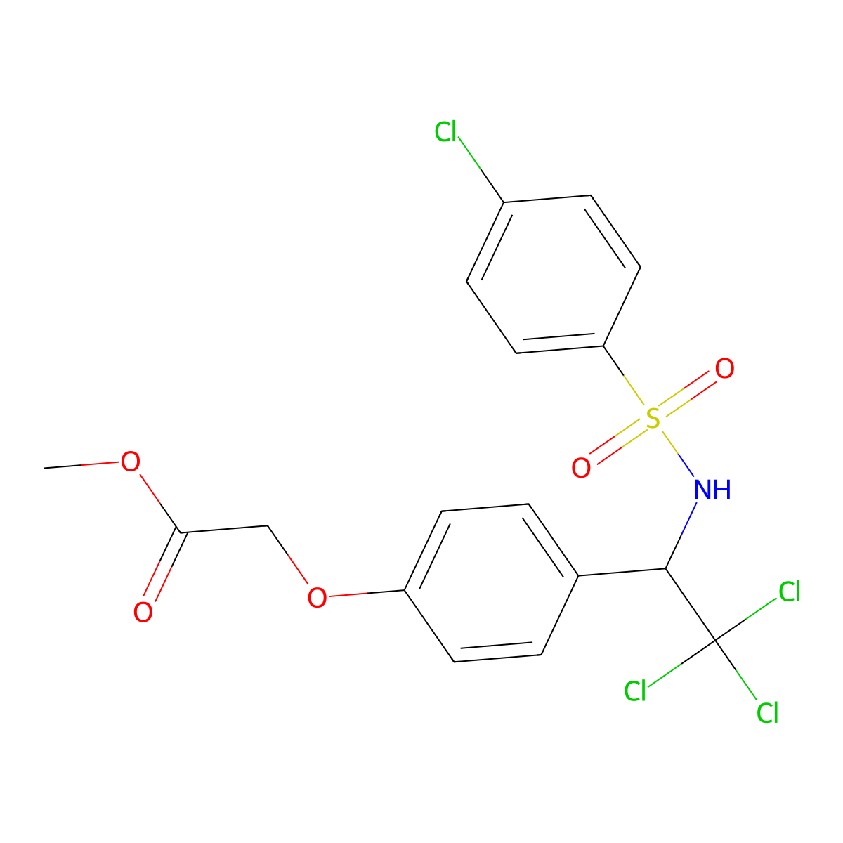Methyl [4-(2,2,2-trichloro-1-{[(4-chlorophenyl)sulfonyl]amino}ethyl)phenoxy]acetate molecular structure, CAS 303014-09-7