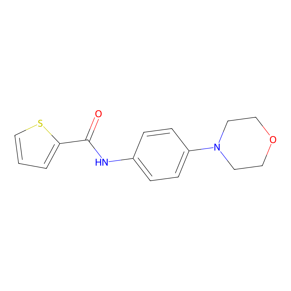 N-(4-morpholin-4-ylphenyl)thiophene-2-carboxamide molecular structure, CAS 303015-69-2