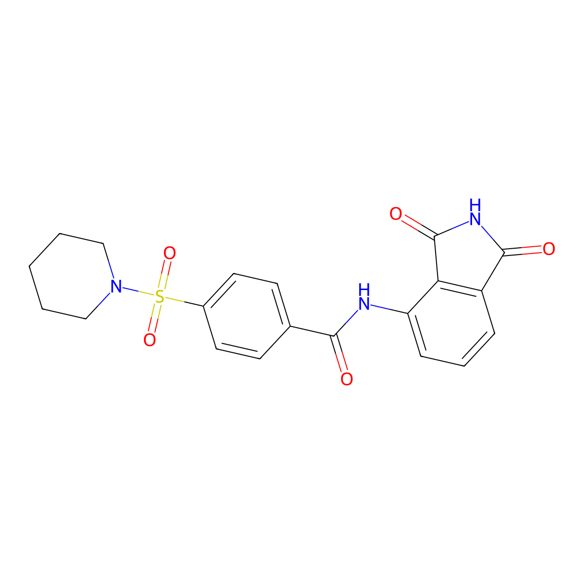 N-(1,3-dioxoisoindolin-4-yl)-4-(piperidin-1-ylsulfonyl)benzamide molecular structure, CAS 303015-73-8