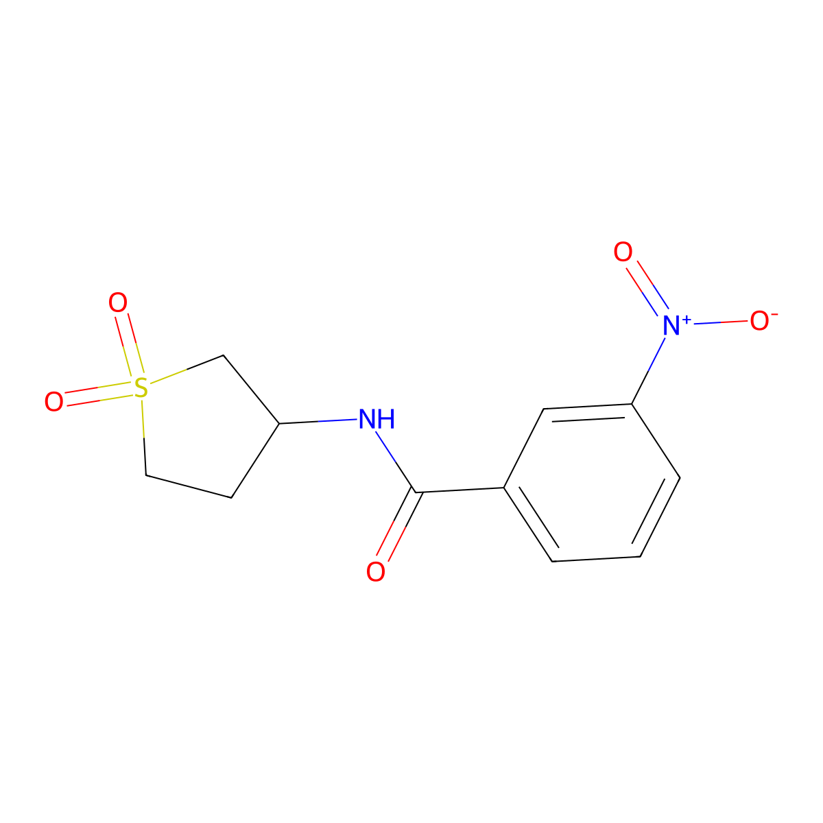 N-(1,1-dioxothiolan-3-yl)-3-nitrobenzamide molecular structure, CAS 303015-88-5