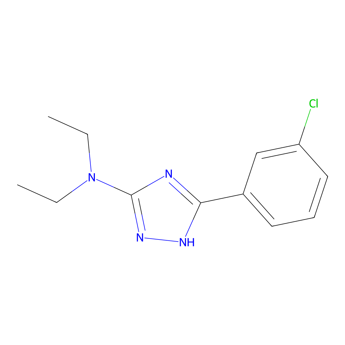 5-(3-chlorophenyl)-N,N-diethyl-1H-1,2,4-triazol-3-amine molecular structure, CAS 303016-12-8
