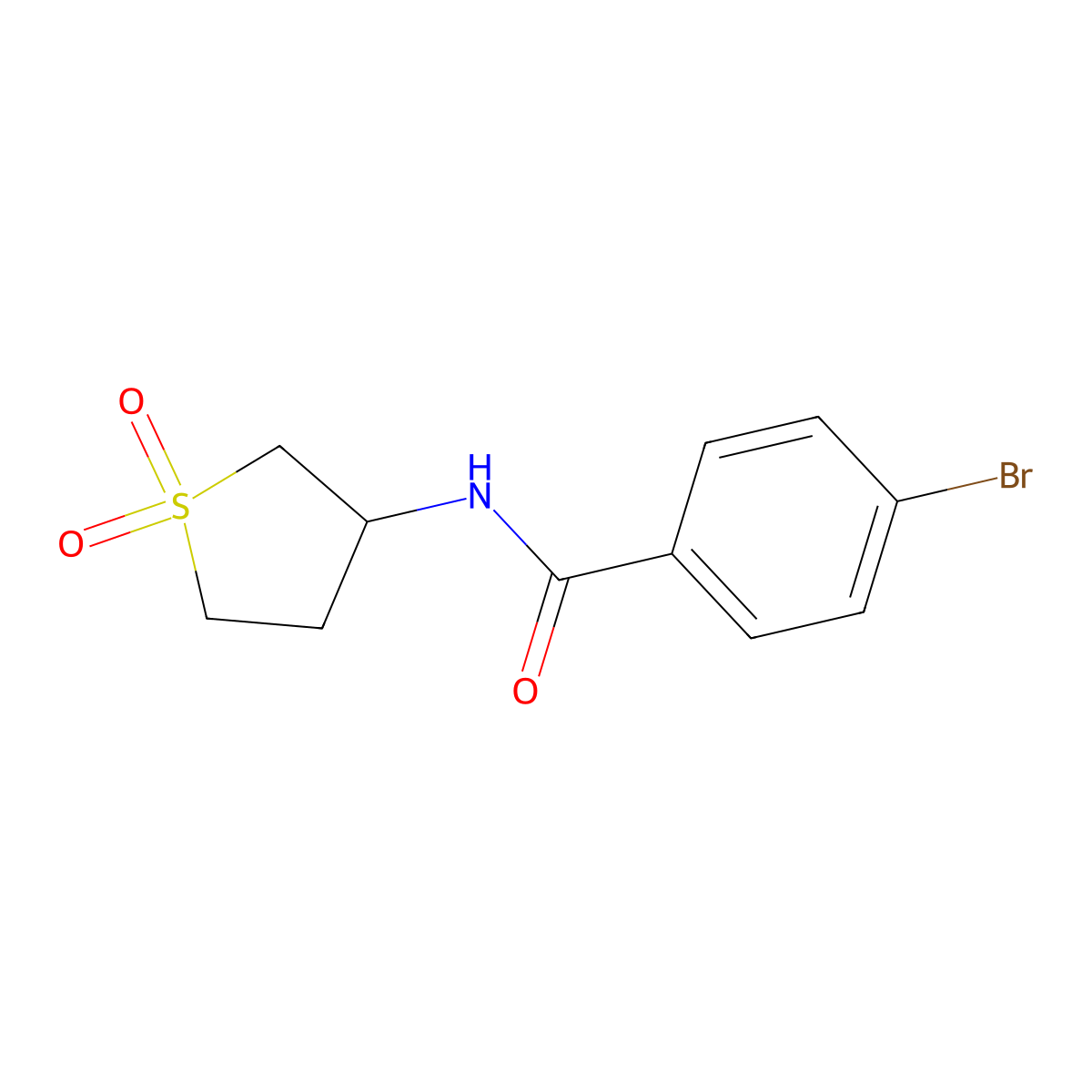 4-bromo-N-(1,1-dioxidotetrahydrothiophen-3-yl)benzamide molecular structure, CAS 303016-16-2