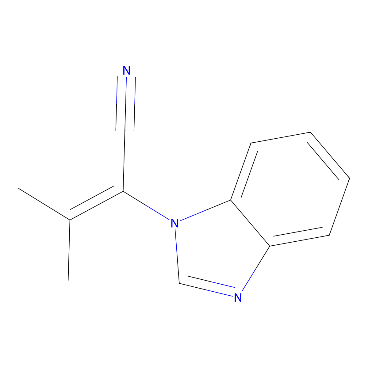 2-(1H-Benzo[d]imidazol-1-yl)-3-methylbut-2-enenitrile molecular structure, CAS 303016-19-5