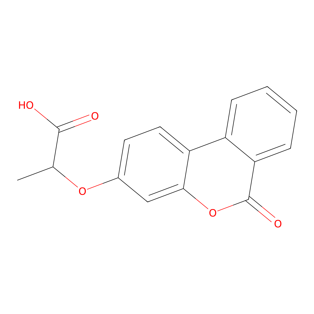 2-[(6-oxo-6H-benzo[c]chromen-3-yl)oxy]propanoic acid molecular structure, CAS 303016-29-7