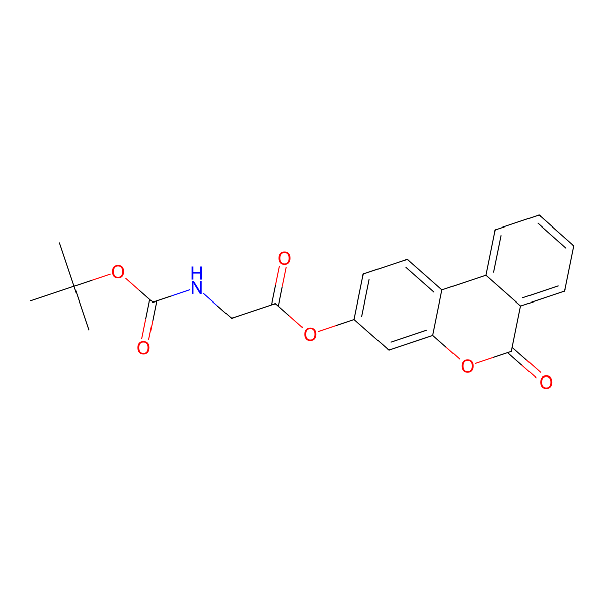 6-oxo-6H-benzo[c]chromen-3-yl N-(tert-butoxycarbonyl)glycinate molecular structure, CAS 303016-30-0