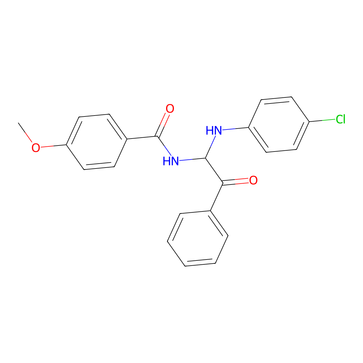 N-{1-[(4-chlorophenyl)amino]-2-oxo-2-phenylethyl}-4-methoxybenzamide molecular structure, CAS 303016-34-4