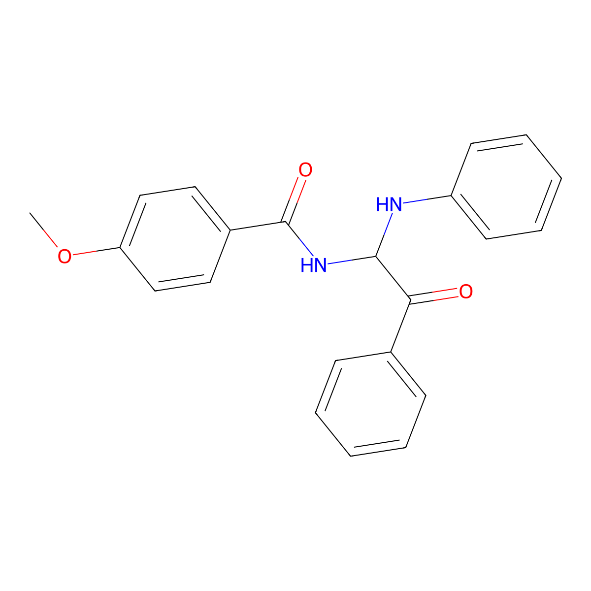 N-(1-anilino-2-oxo-2-phenylethyl)-4-methoxybenzamide molecular structure, CAS 303016-42-4