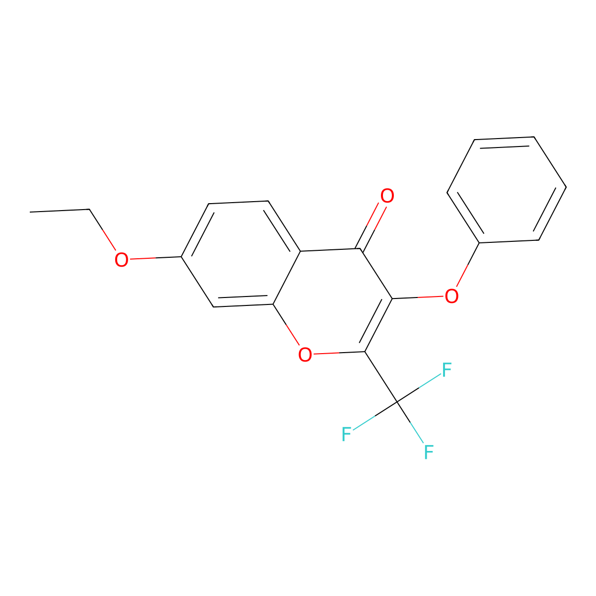 7-ethoxy-3-phenoxy-2-(trifluoromethyl)-4H-chromen-4-one molecular structure, CAS 303016-69-5