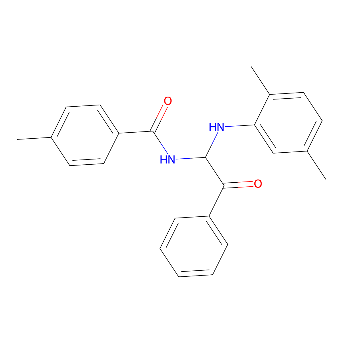 N-{1-[(2,5-dimethylphenyl)amino]-2-oxo-2-phenylethyl}-4-methylbenzamide molecular structure, CAS 303016-72-0