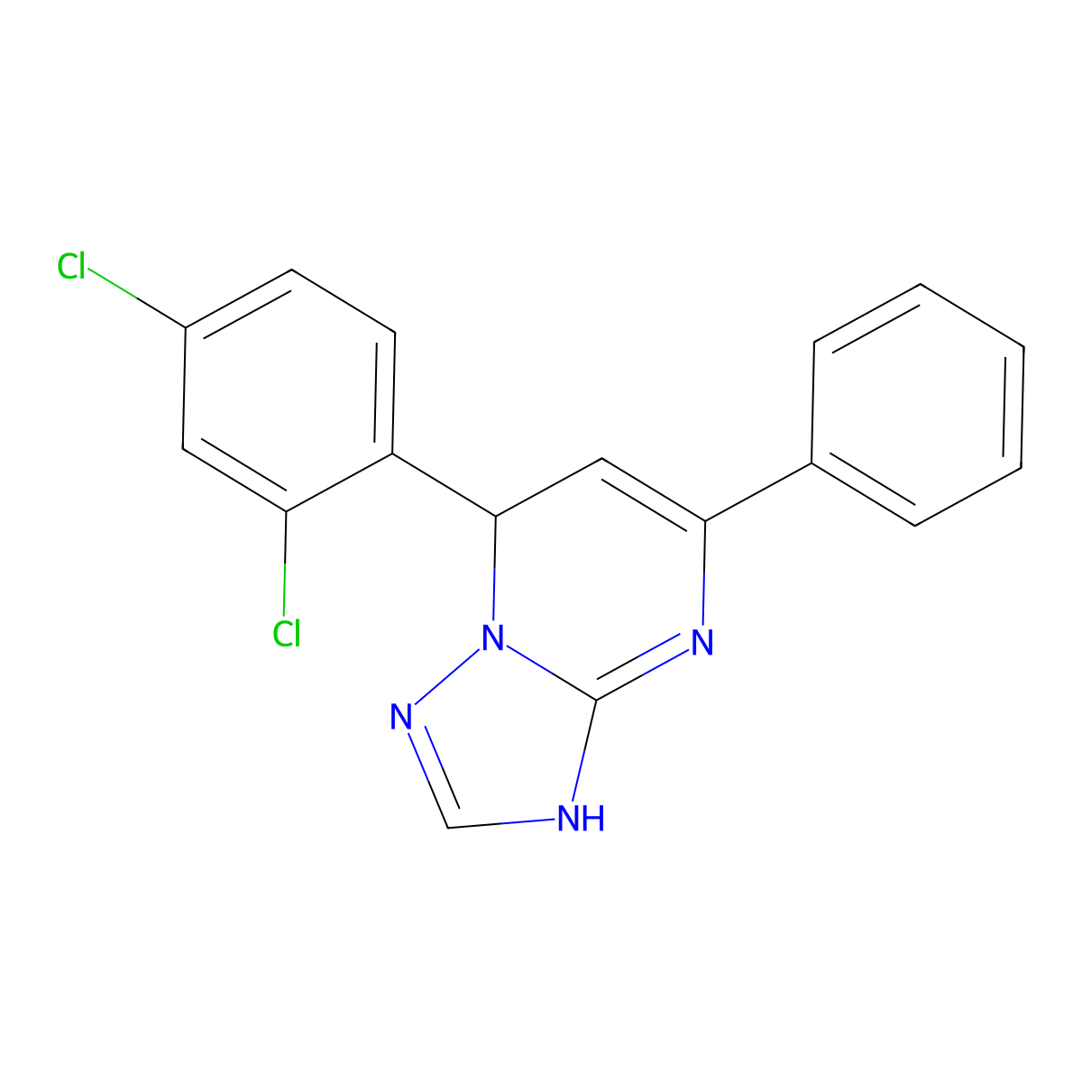 7-(2,4-dichlorophenyl)-5-phenyl-4H,7H-[1,2,4]triazolo[1,5-a]pyrimidine molecular structure, CAS 303017-24-5