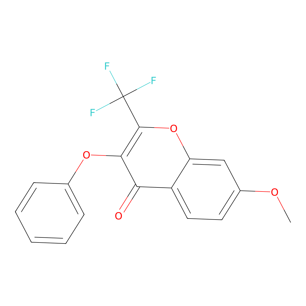 7-methoxy-3-phenoxy-2-(trifluoromethyl)-4H-chromen-4-one molecular structure, CAS 303017-49-4