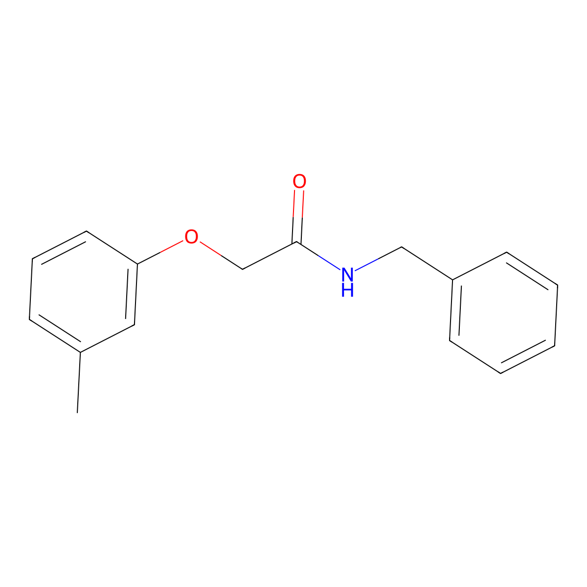 N-benzyl-2-(3-methylphenoxy)acetamide molecular structure, CAS 303017-59-6