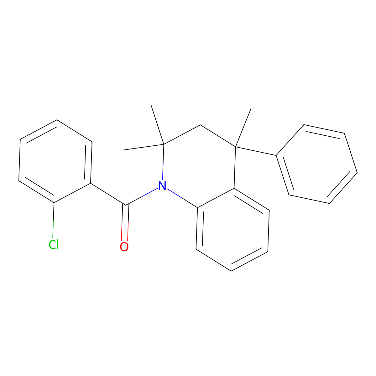 (2-chlorophenyl)(2,2,4-trimethyl-4-phenyl-3,4-dihydroquinolin-1(2H)-yl)methanone molecular structure, CAS 303018-82-8