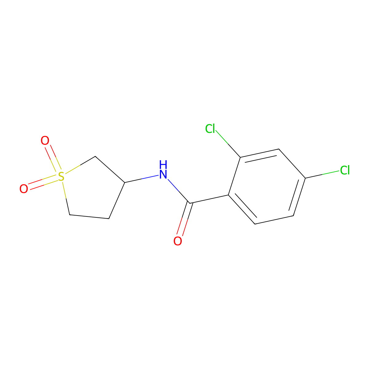 2,4-dichloro-N-(1,1-dioxidotetrahydrothiophen-3-yl)benzamide molecular structure, CAS 303018-84-0