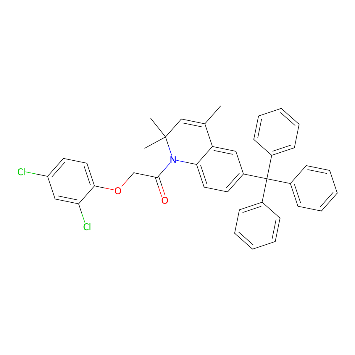 2-(2,4-Dichlorophenoxy)-1-(2,2,4-trimethyl-6-tritylquinolin-1-yl)ethanone molecular structure, CAS 303019-01-4