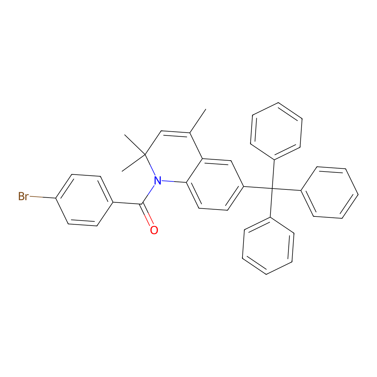 (4-Bromophenyl)-(2,2,4-trimethyl-6-tritylquinolin-1-yl)methanone molecular structure, CAS 303019-07-0