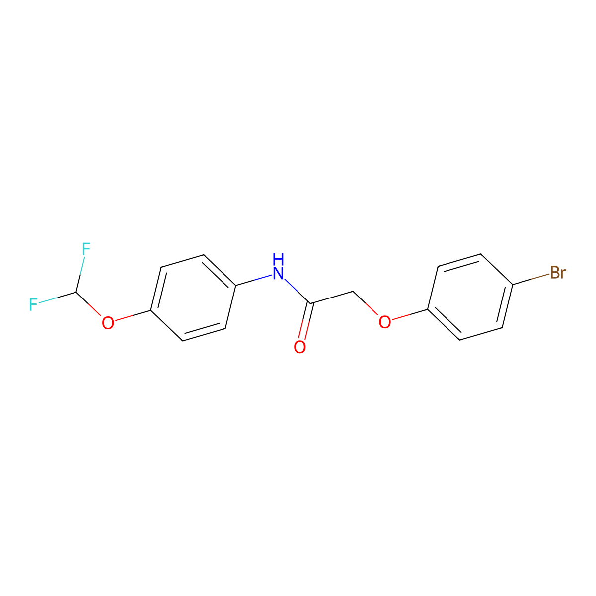 2-(4-bromophenoxy)-N-[4-(difluoromethoxy)phenyl]acetamide molecular structure, CAS 303019-33-2