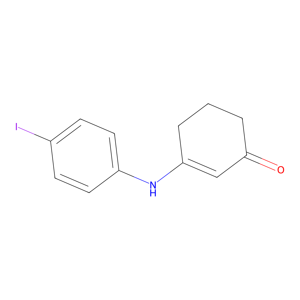 3-[(4-Iodophenyl)amino]cyclohex-2-en-1-one molecular structure, CAS 303019-46-7