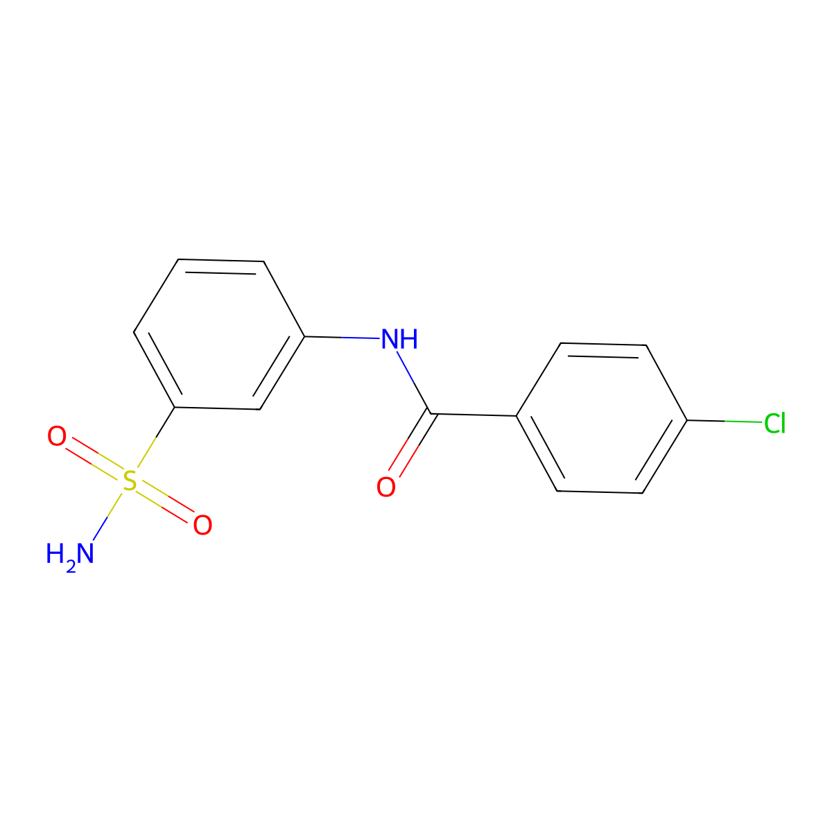 4-chloro-N-(3-sulfamoylphenyl)benzamide molecular structure, CAS 303019-71-8