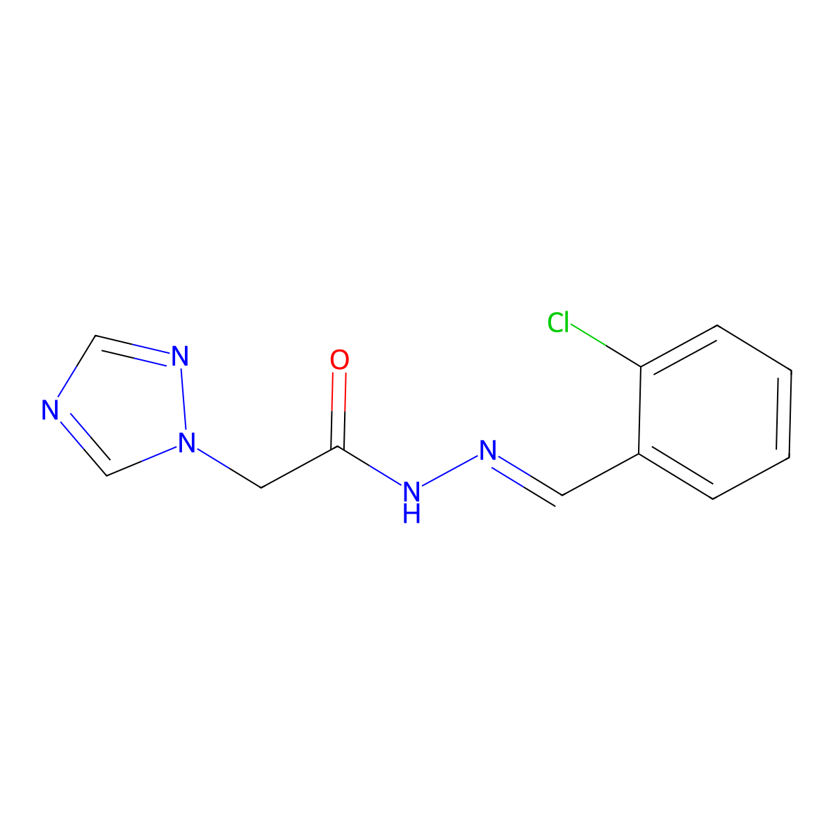 1H-1,2,4-Triazole-1-acetic acid, 2-[(2-chlorophenyl)methylene]hydrazide molecular structure, CAS 303019-73-0
