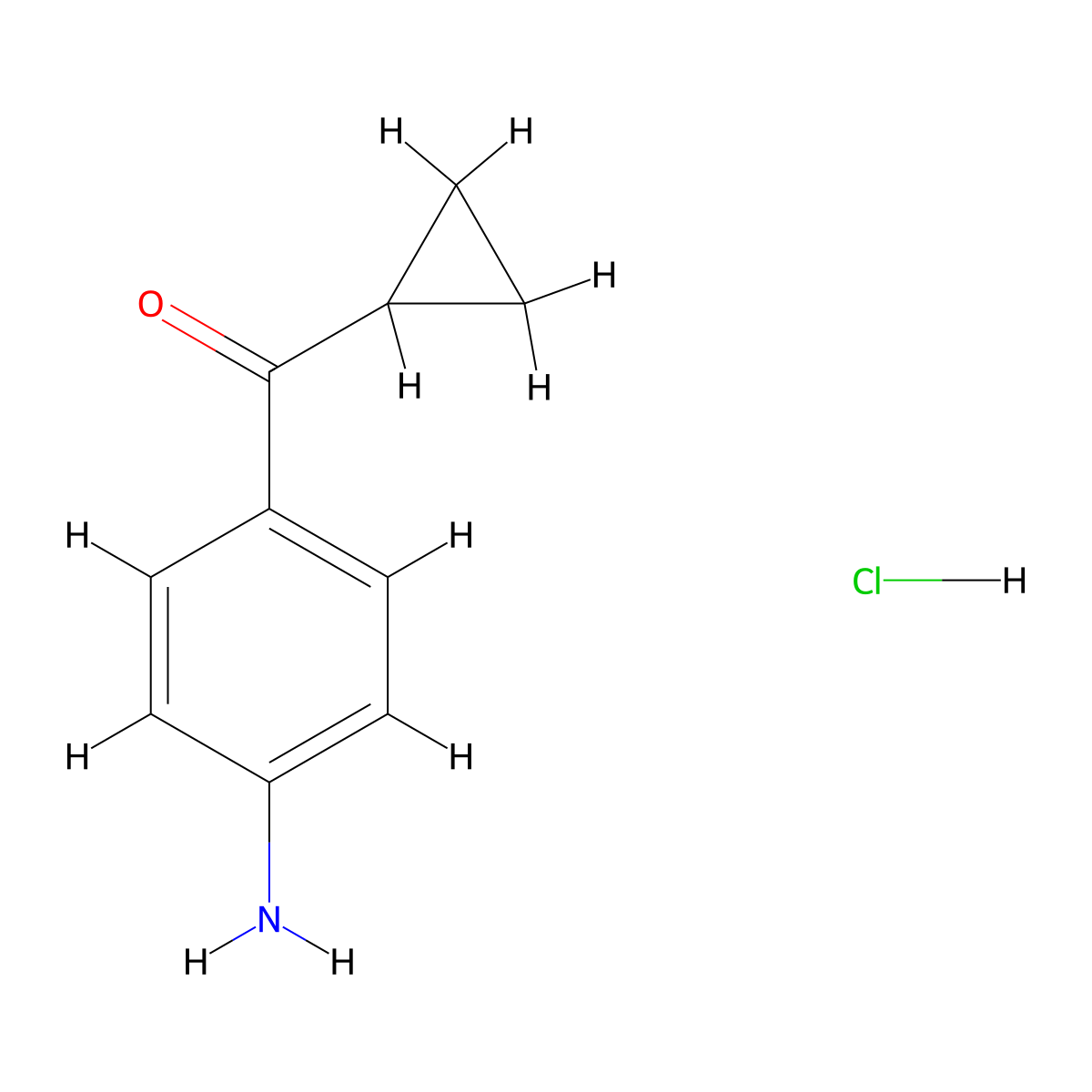 4-Cyclopropanecarbonylaniline hydrochloride molecular structure, CAS 303021-35-4