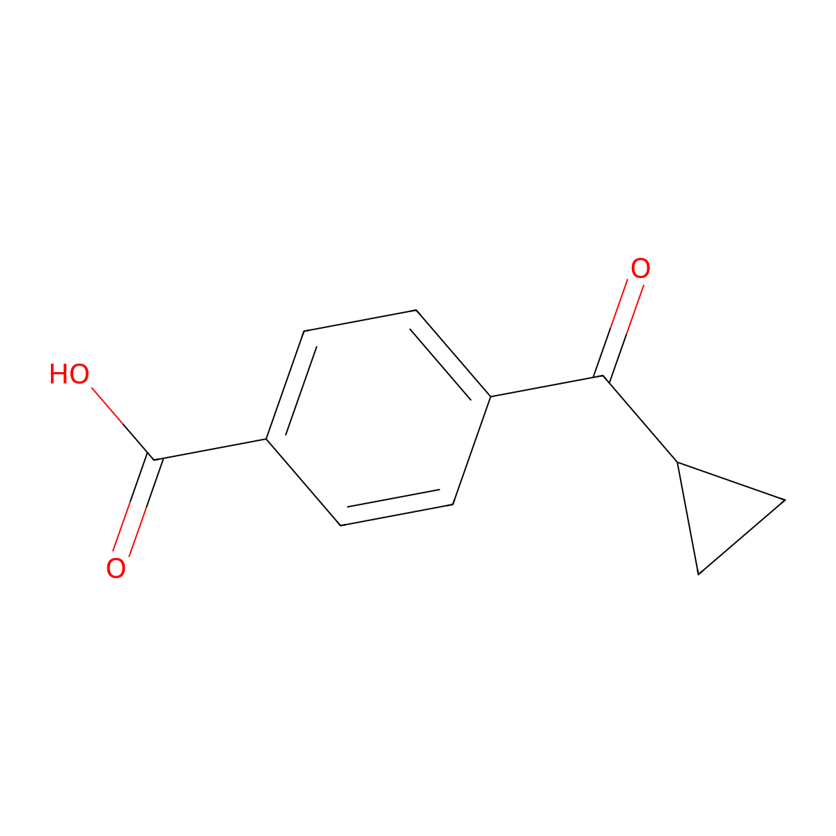 4-Cyclopropanecarbonylbenzoic acid molecular structure, CAS 303021-37-6