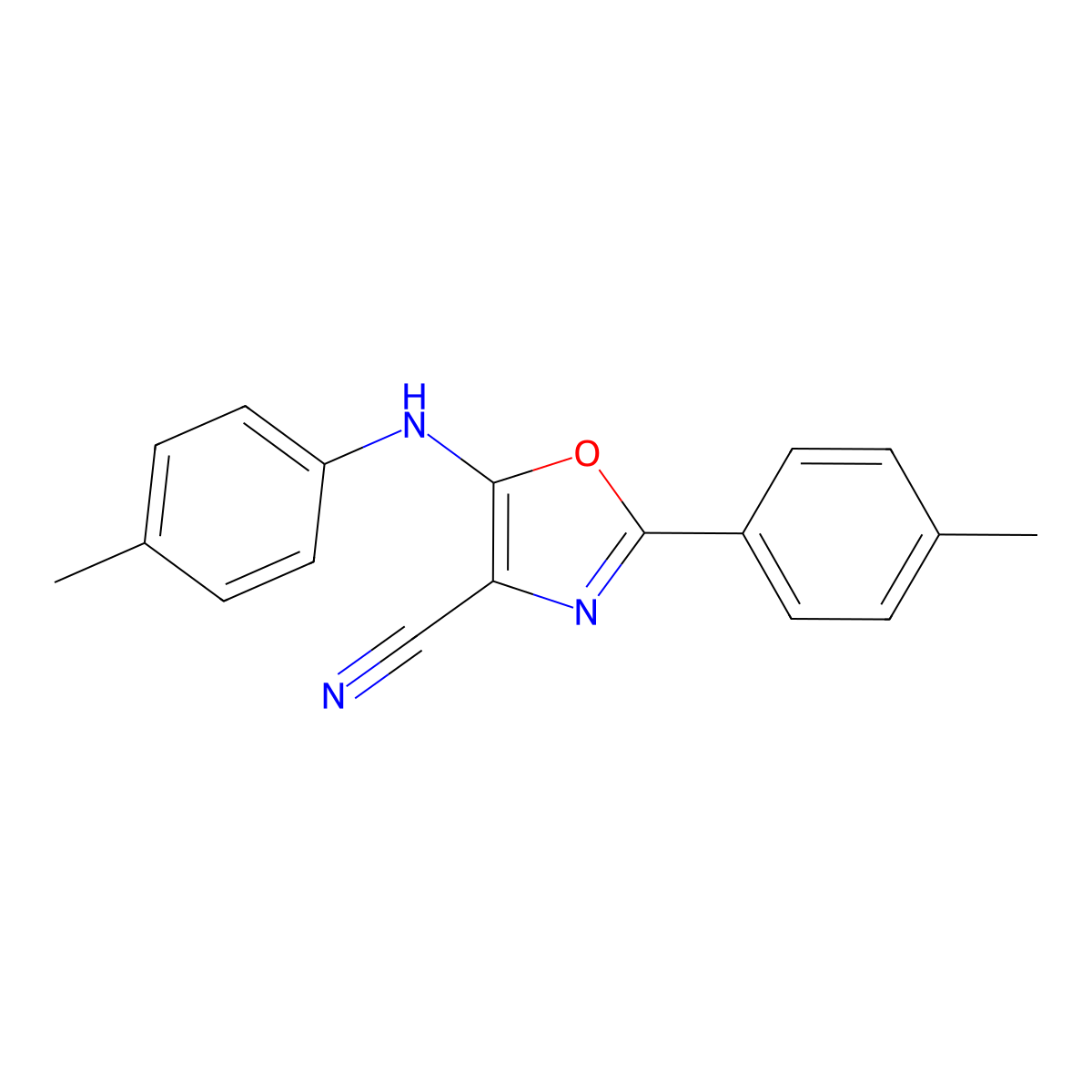 2-(4-Methylphenyl)-5-[(4-methylphenyl)amino]-1,3-oxazole-4-carbonitrile molecular structure, CAS 303023-15-6