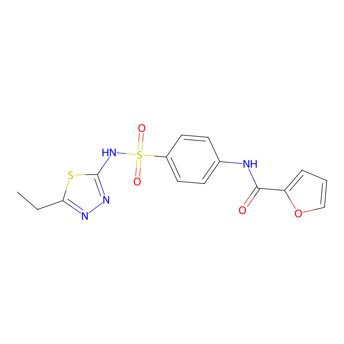 N-[4-[(5-ethyl-1,3,4-thiadiazol-2-yl)sulfamoyl]phenyl]furan-2-carboxamide molecular structure, CAS 303024-44-4