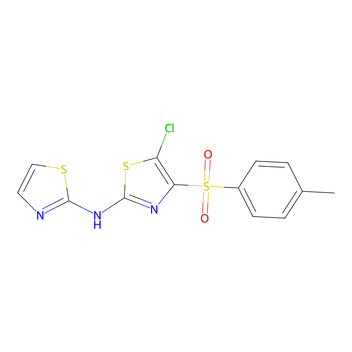 5-Chloro-4-[(4-methylphenyl)sulfonyl]-2-(1,3-thiazol-2-ylamino)-1,3-thiazole molecular structure, CAS 303024-60-4