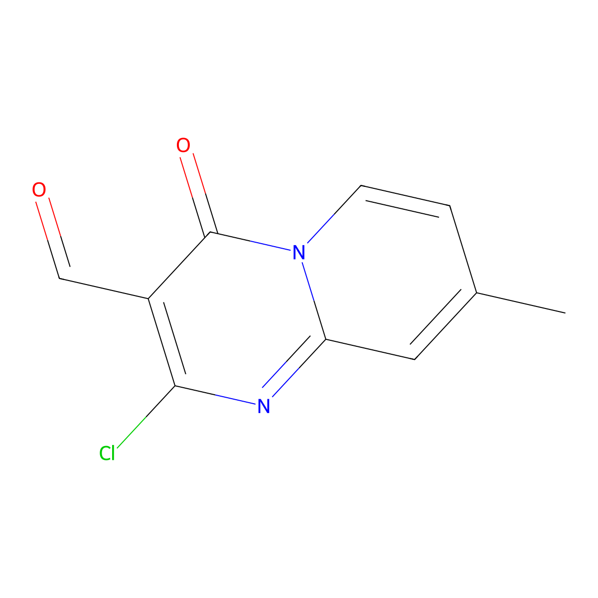 2-chloro-8-methyl-4-oxo-4H-pyrido[1,2-a]pyrimidine-3-carbaldehyde molecular structure, CAS 303024-75-1