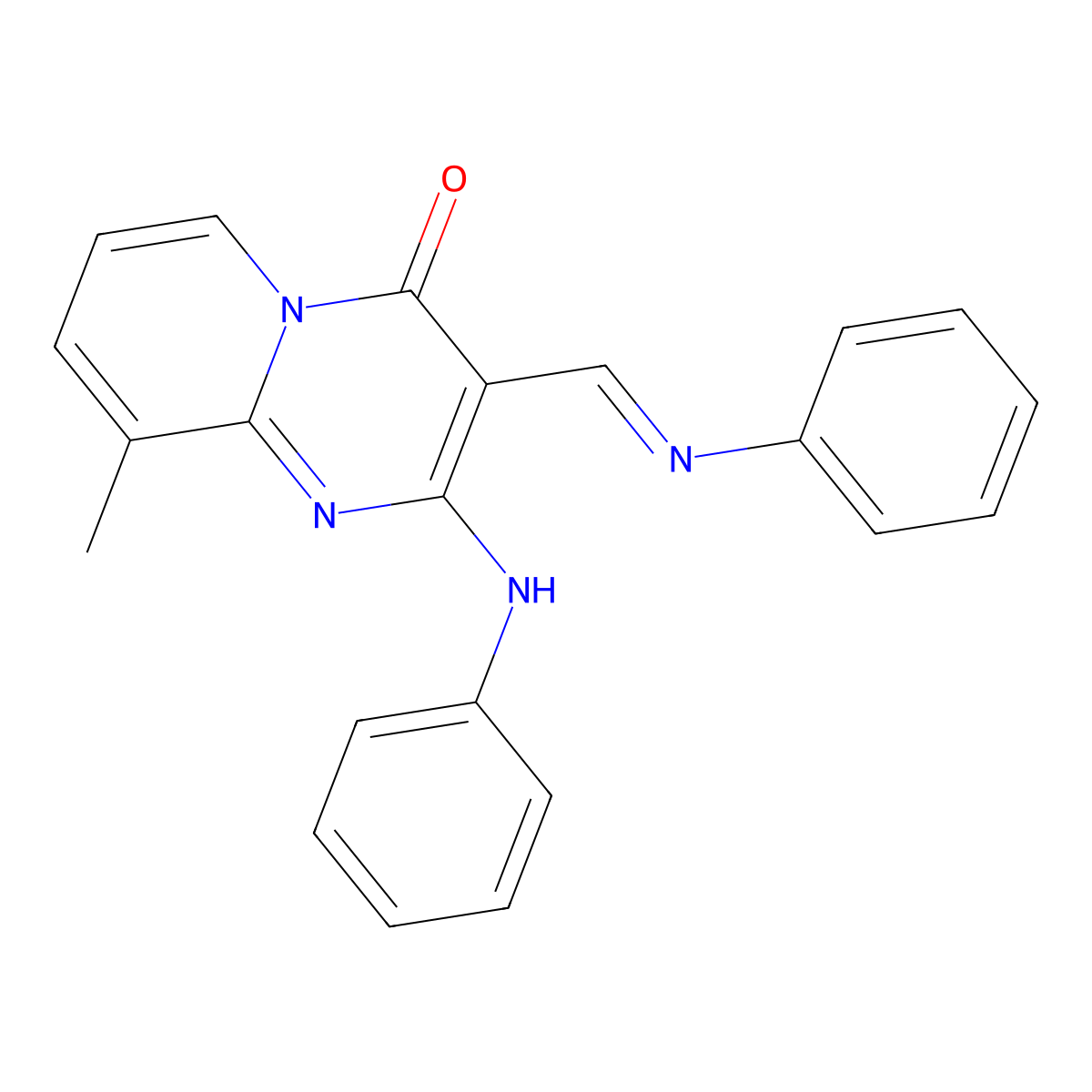 (E)-9-methyl-2-(phenylamino)-3-((phenylimino)methyl)-4H-pyrido[1,2-a]pyrimidin-4-one molecular structure, CAS 303024-78-4