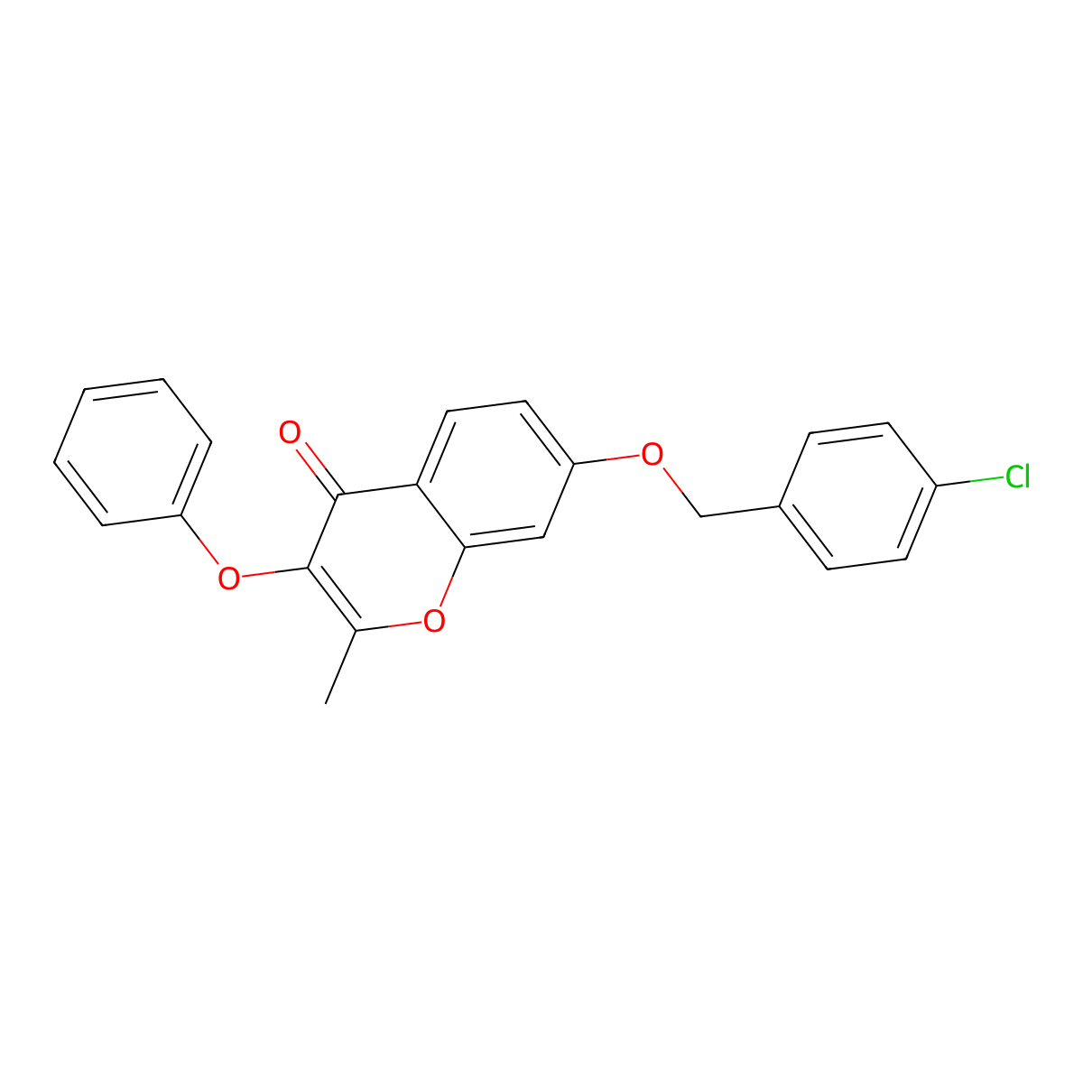 7-((4-Chlorobenzyl)oxy)-2-methyl-3-phenoxy-4H-chromen-4-one molecular structure, CAS 303025-20-9