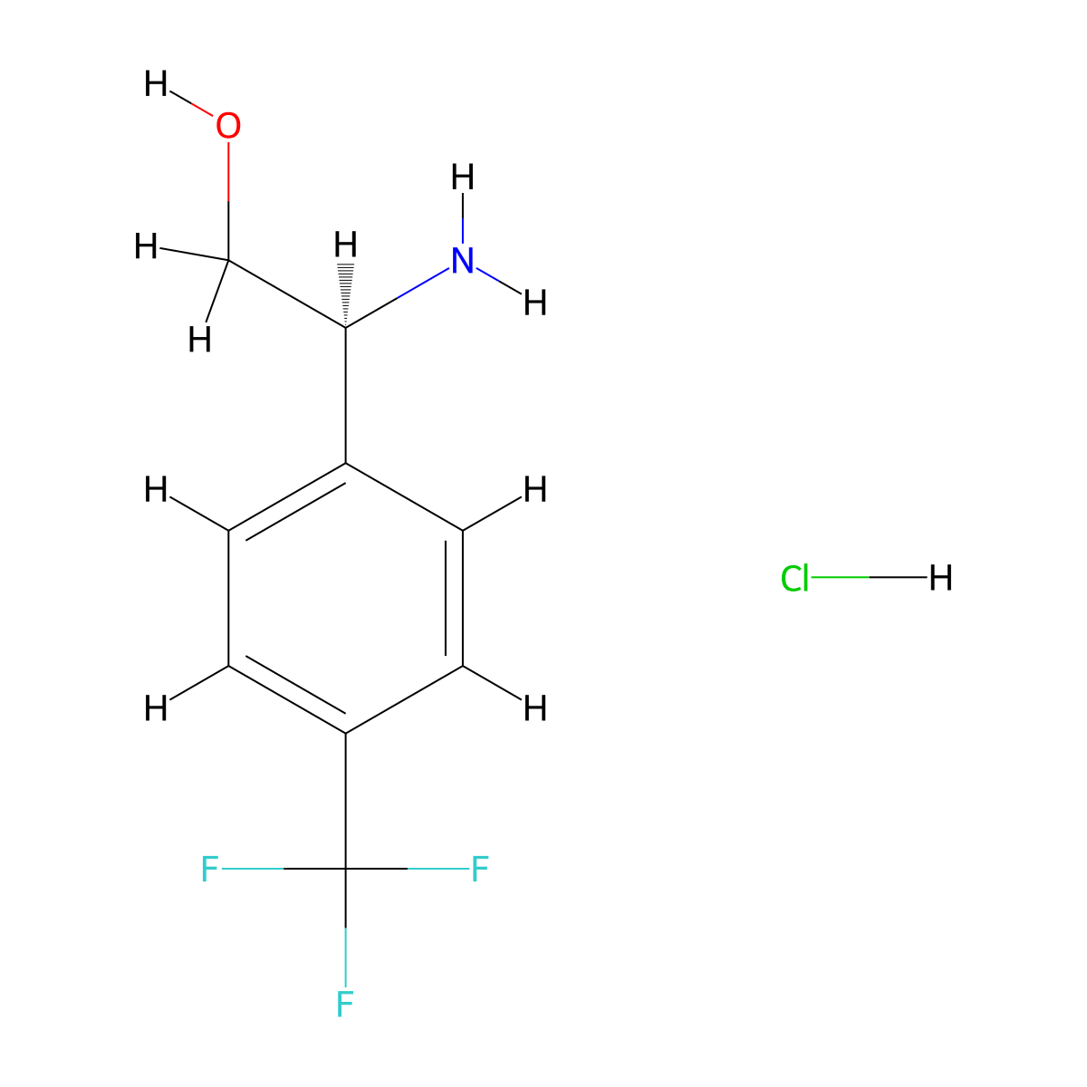 (S)-2-Amino-2-(4-(trifluoromethyl)phenyl)ethanol hydrochloride molecular structure, CAS 3030260-99-9