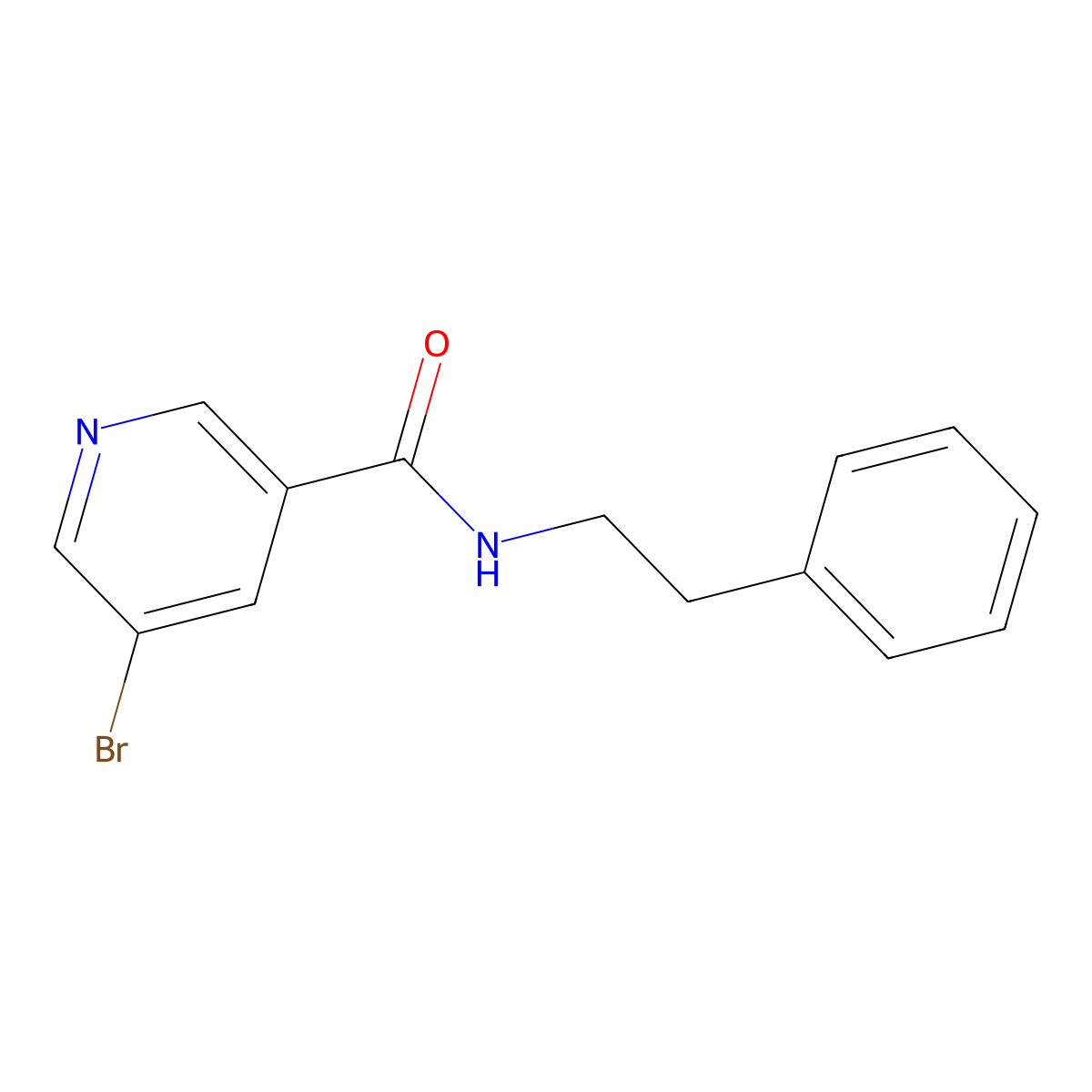 5-bromo-N-phenethylnicotinamide molecular structure, CAS 303031-44-9