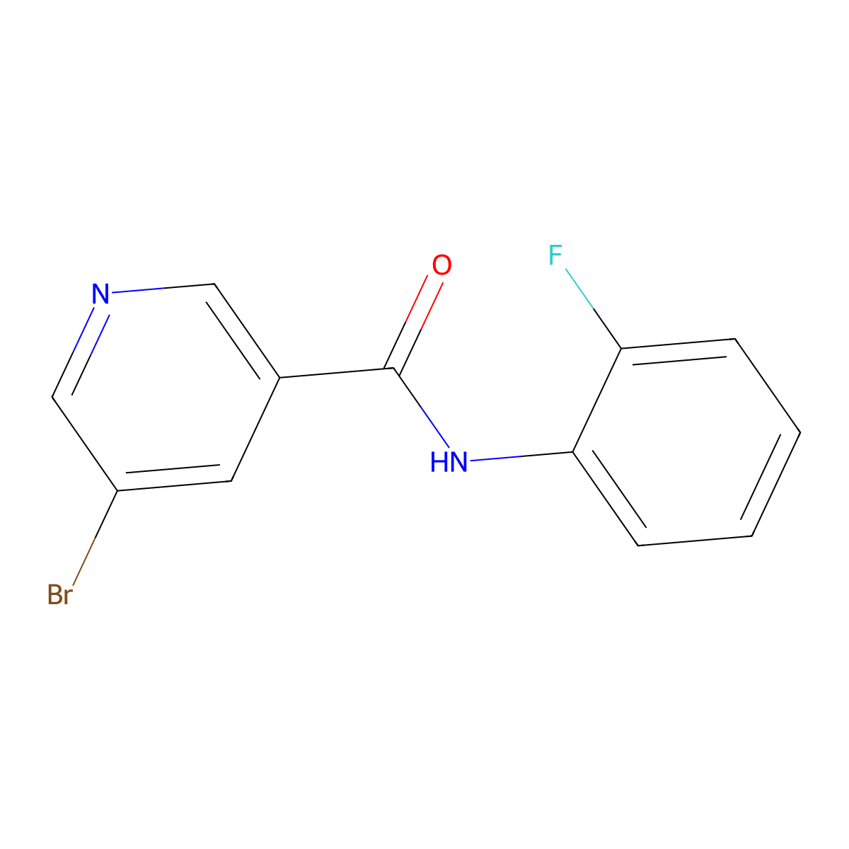 5-bromo-N-(2-fluorophenyl)pyridine-3-carboxamide molecular structure, CAS 303031-46-1