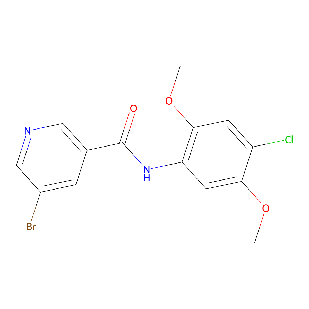 5-bromo-N-(4-chloro-2,5-dimethoxyphenyl)pyridine-3-carboxamide molecular structure, CAS 303031-47-2