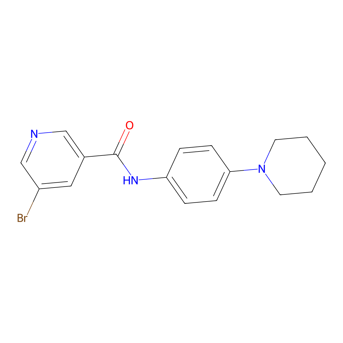 5-bromo-N-[4-(piperidin-1-yl)phenyl]pyridine-3-carboxamide molecular structure, CAS 303031-62-1