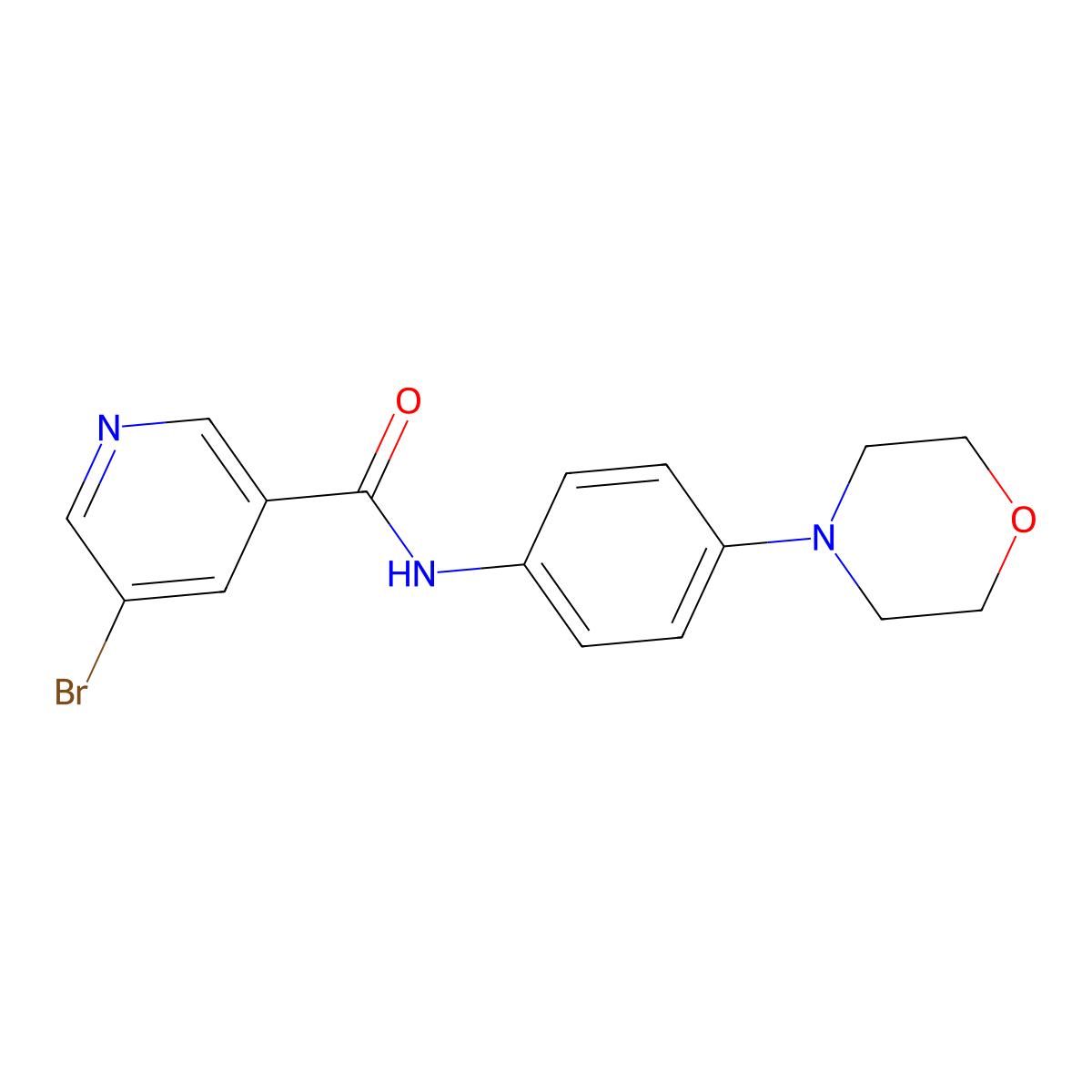5-bromo-N-[4-(4-morpholinyl)phenyl]nicotinamide molecular structure, CAS 303031-63-2