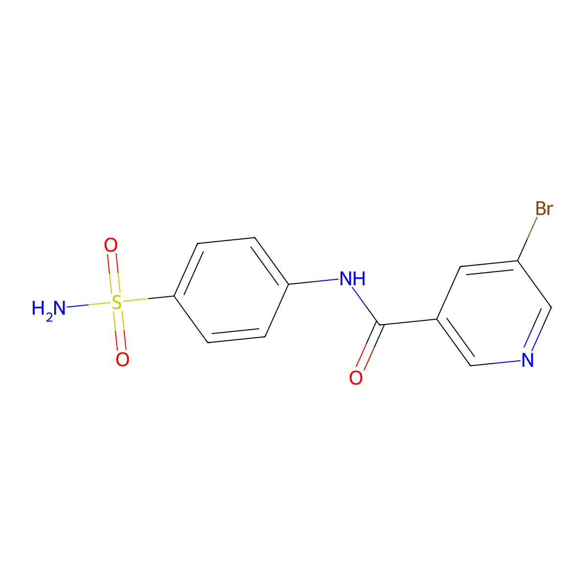 5-bromo-N-(4-sulfamoylphenyl)pyridine-3-carboxamide molecular structure, CAS 303031-64-3