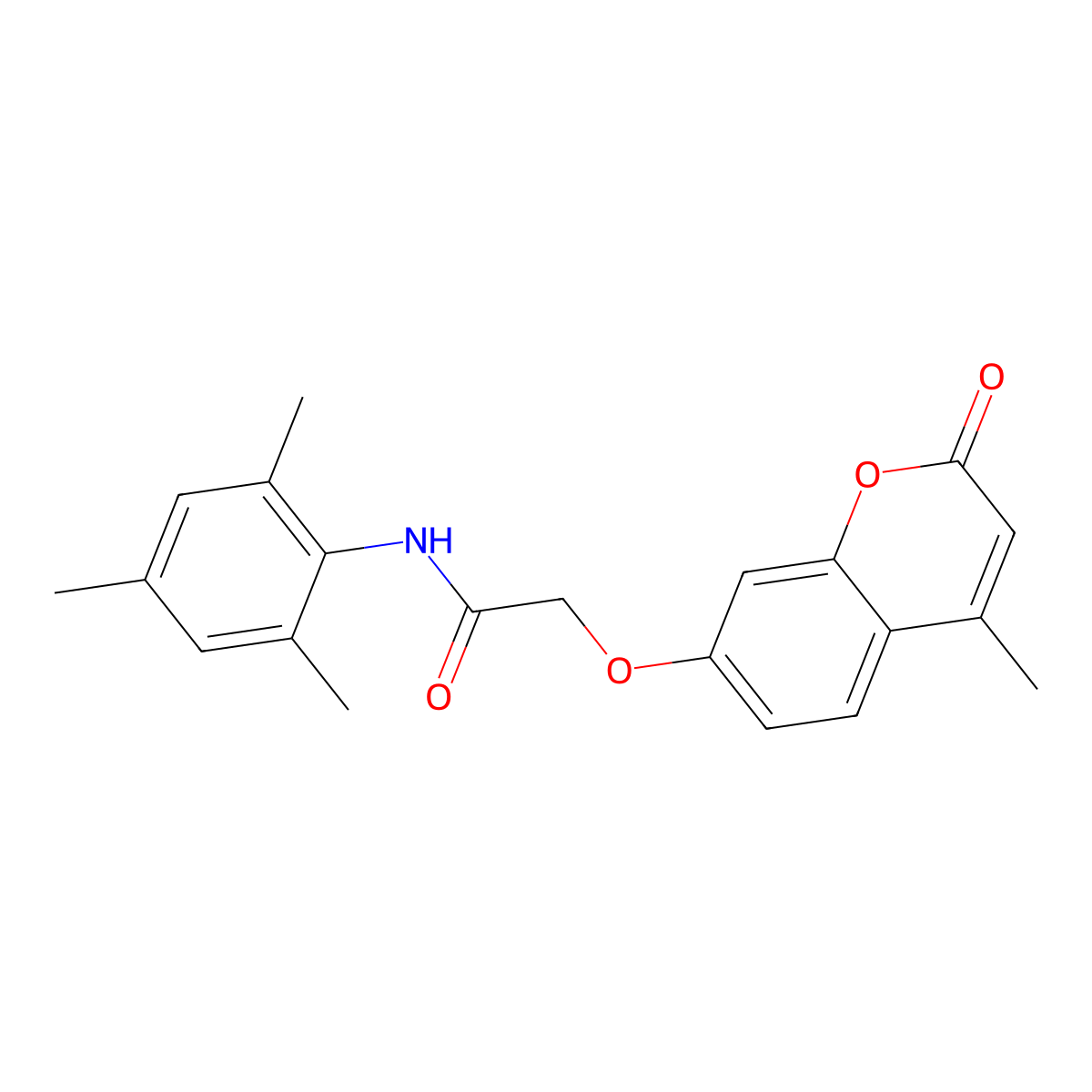 2-(4-methyl-2-oxochromen-7-yl)oxy-N-(2,4,6-trimethylphenyl)acetamide molecular structure, CAS 303031-76-7