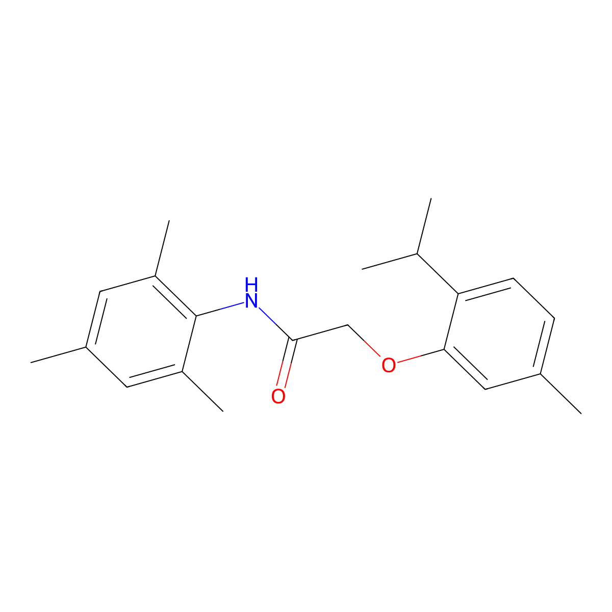 2-(2-isopropyl-5-methylphenoxy)-N-mesitylacetamide molecular structure, CAS 303031-79-0