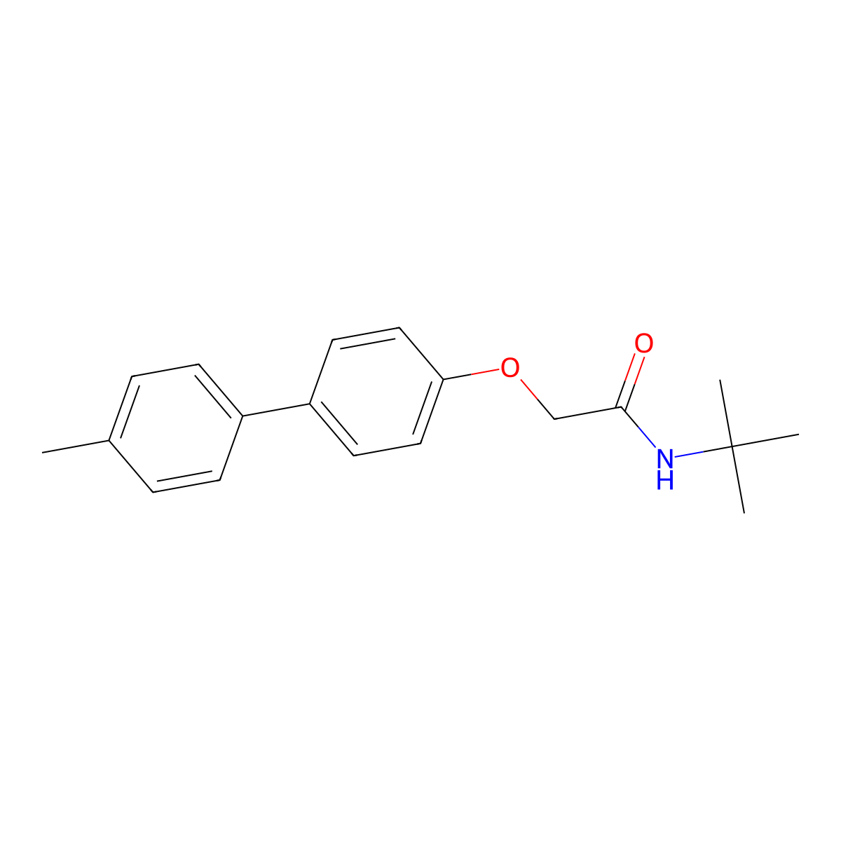 N-tert-butyl-2-[4-(4-methylphenyl)phenoxy]acetamide molecular structure, CAS 303031-94-9