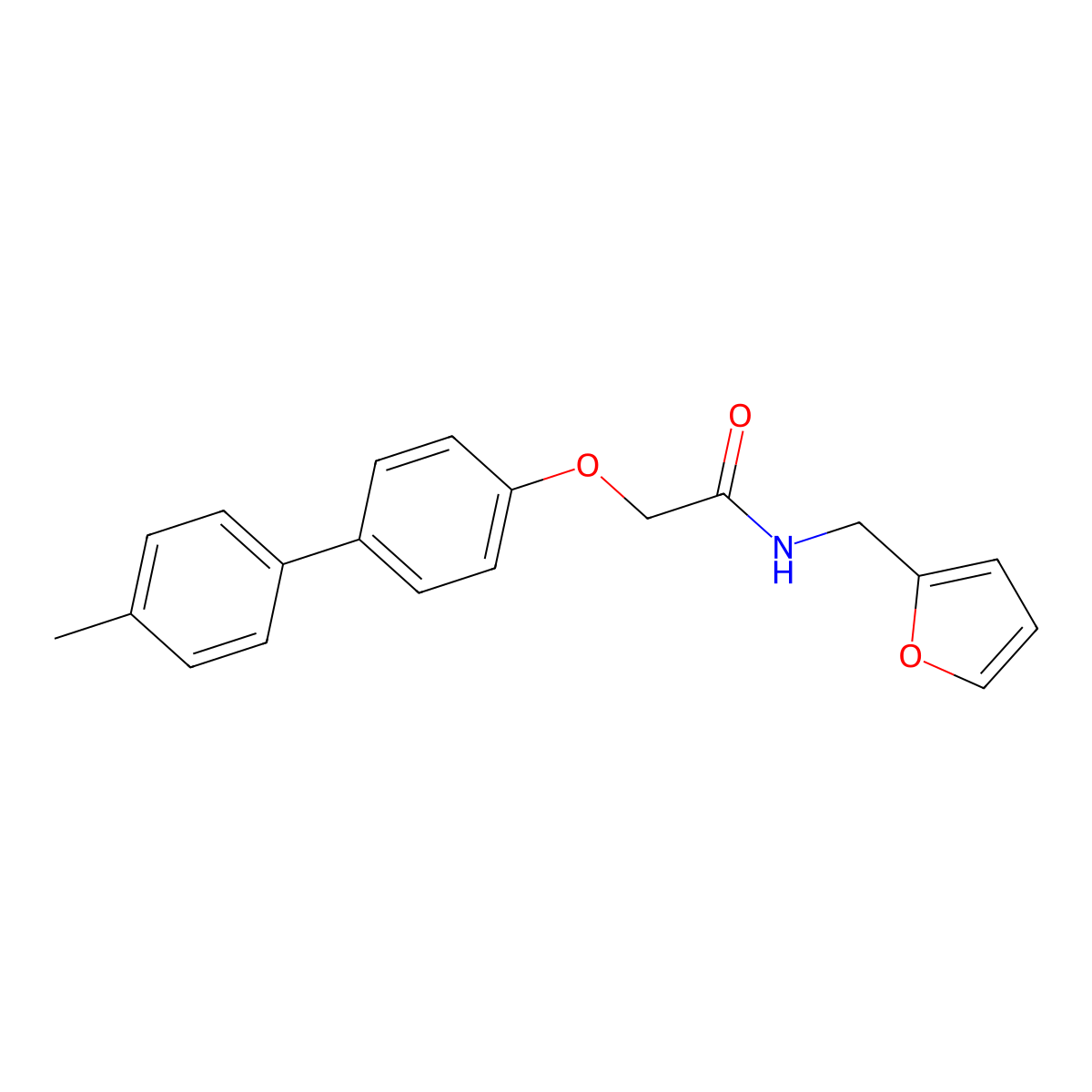 N-(furan-2-ylmethyl)-2-[4-(4-methylphenyl)phenoxy]acetamide molecular structure, CAS 303032-19-1