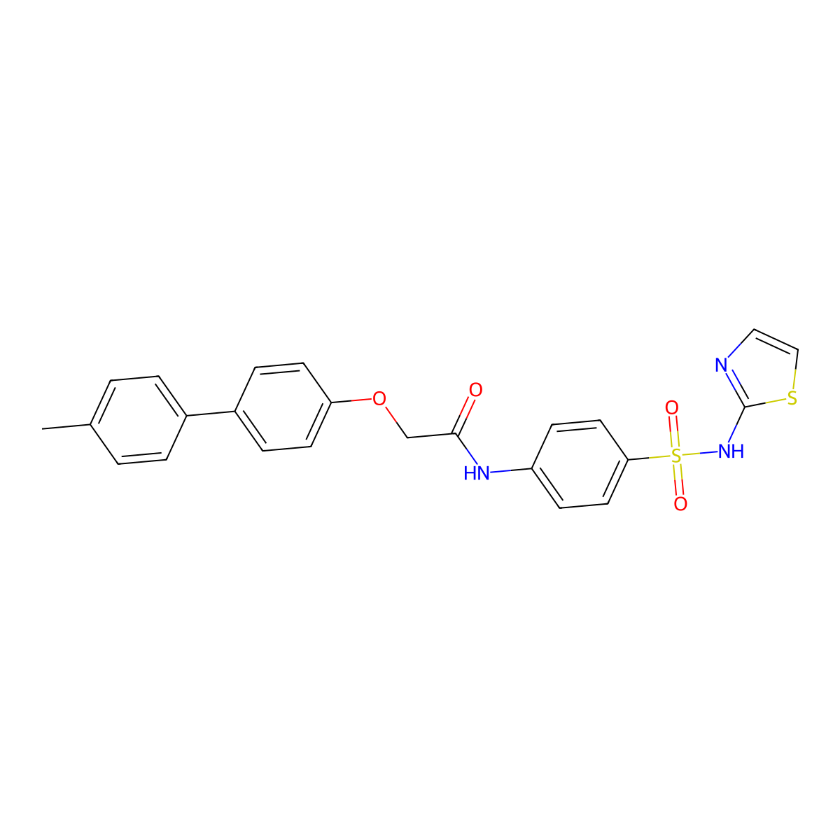 2-[(4'-methylbiphenyl-4-yl)oxy]-N-[4-(1,3-thiazol-2-ylsulfamoyl)phenyl]acetamide molecular structure, CAS 303032-42-0
