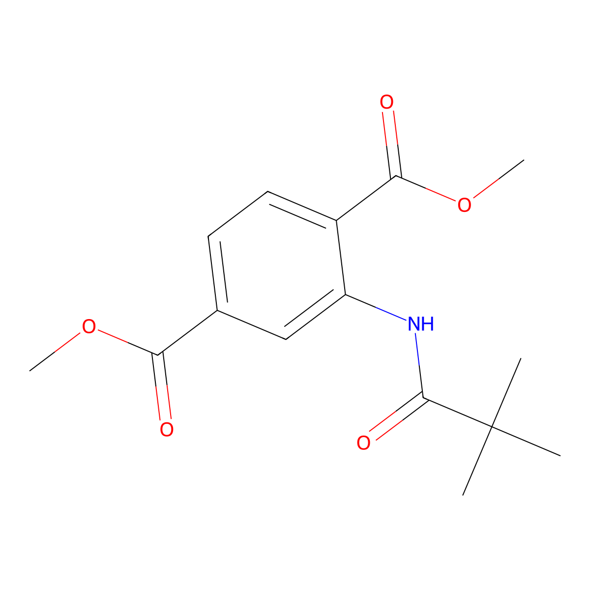 Dimethyl 2-[(2,2-dimethylpropanoyl)amino]terephthalate molecular structure, CAS 303032-45-3