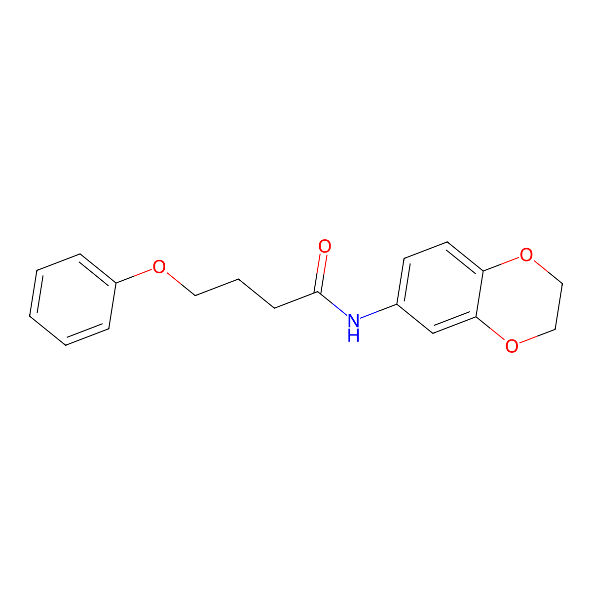 N-(2,3-dihydro-1,4-benzodioxin-6-yl)-4-phenoxybutanamide molecular structure, CAS 303032-79-3